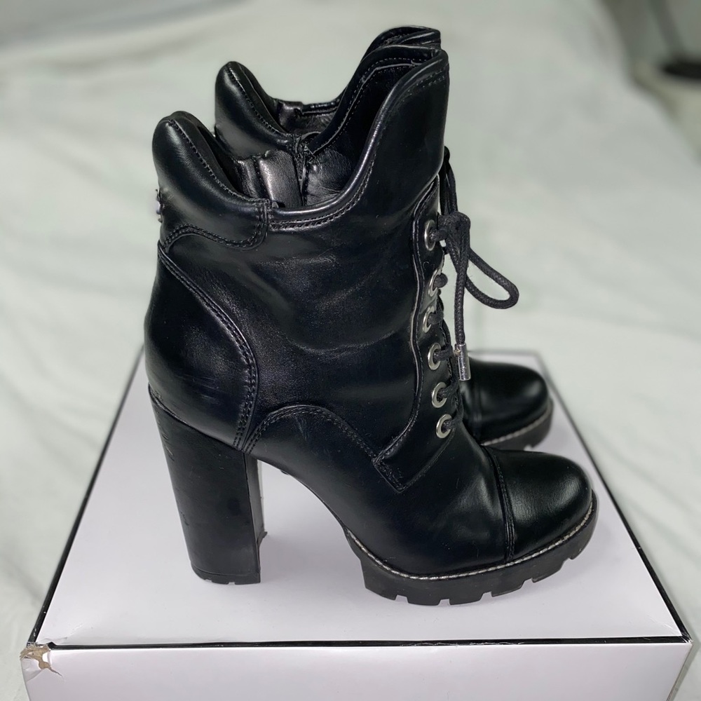 Guess black heeled booties